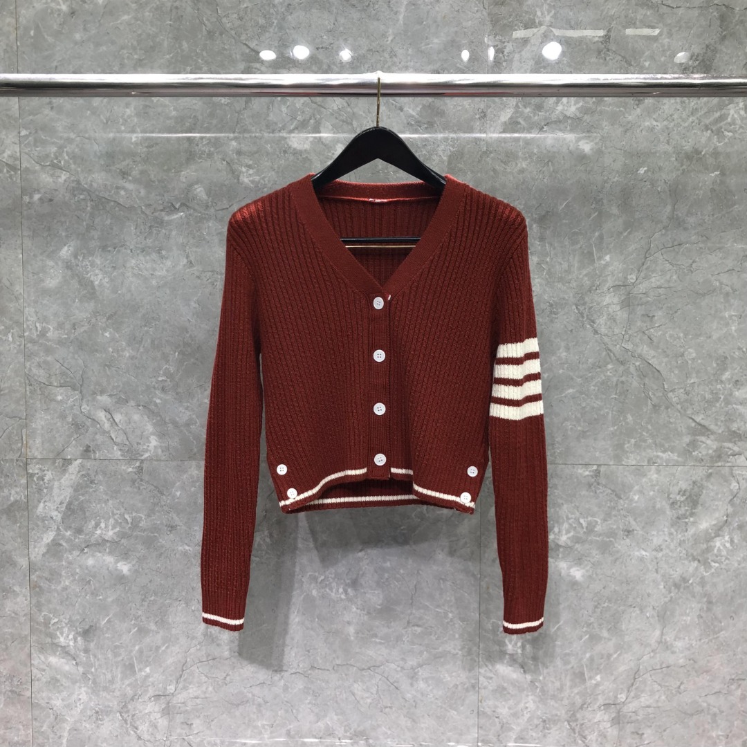 메리노 울 4-바 크롭 카디건