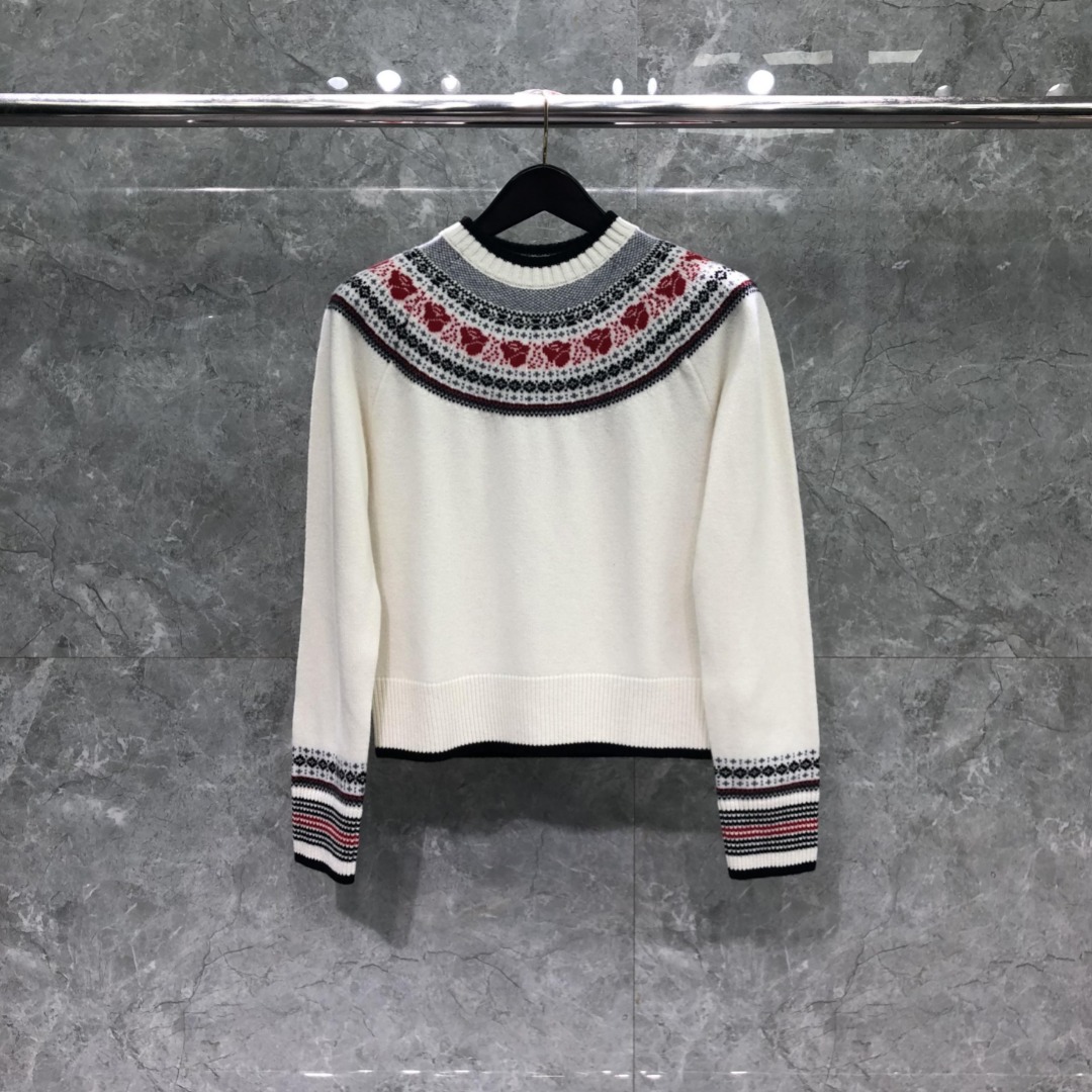 울 모헤어 로즈 크루넥 풀오버