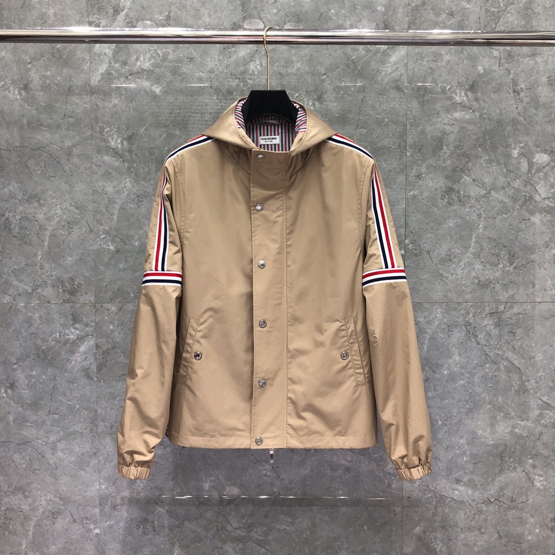 스트라이프 후드 자켓