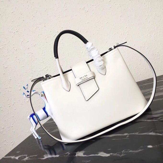 Prada 2020 Woman Leather Tote Shoulder Bag,33cm - 프라다 2020 여성용 레더 토트 숄더백 ,1BG148-2,33cm,화이트