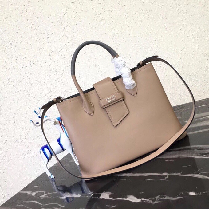 Prada  2020 Woman Leather Tote Shoulder Bag,33cm - 프라다 2020 여성용 레더 토트 숄더백 ,1BG148-5,33cm,다크베이지