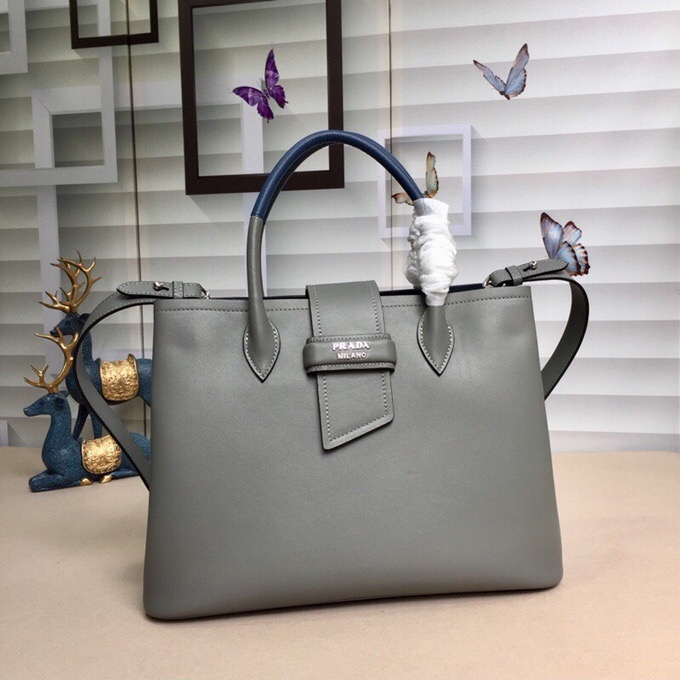 Prada 2020 Woman Leather Tote Shoulder Bag,33cm - 프라다 2020 여성용 레더 토트 숄더백 ,1BG148-7,33cm,그레이