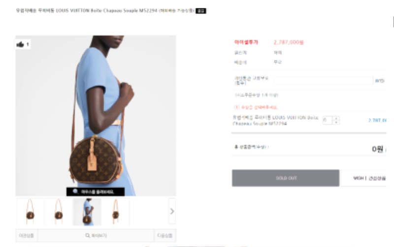 [배우 한예슬] Louis Vuitton 루이비통 부아트 샤포 수플 백 M52294