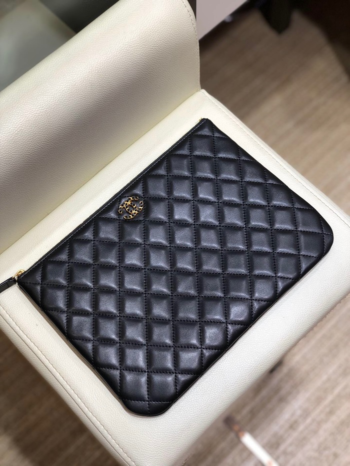 Chanel 2020 Leather Clutch Bag,28CM - 샤넬 2020 레더 클러치백,CHAB1240,28CM,블랙