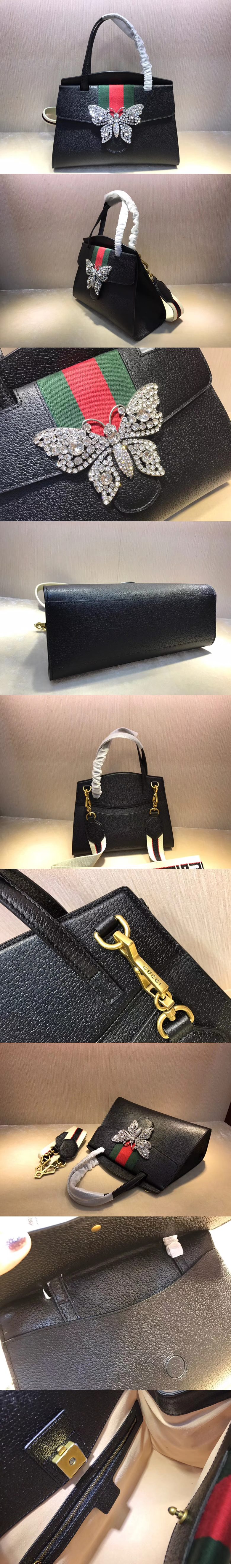 [GUCCI]구찌 나비디테일 가죽 핸들백 505342
