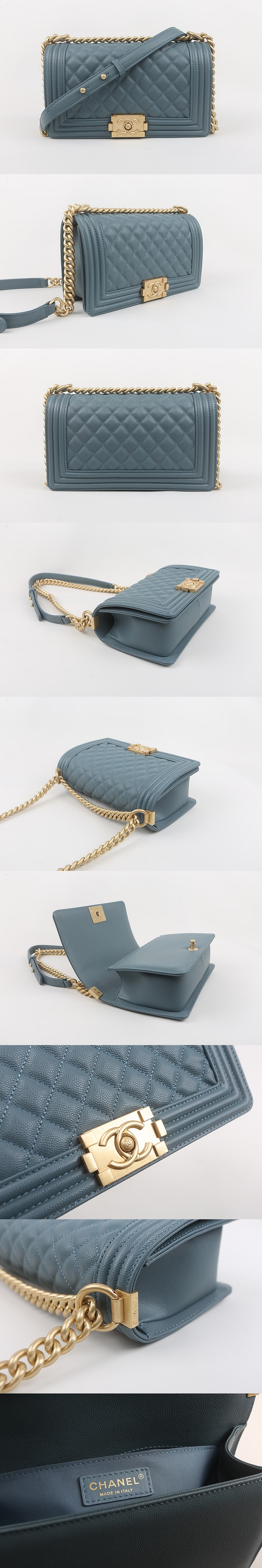 [CHANEL]샤넬 보이백 캐비어 금장