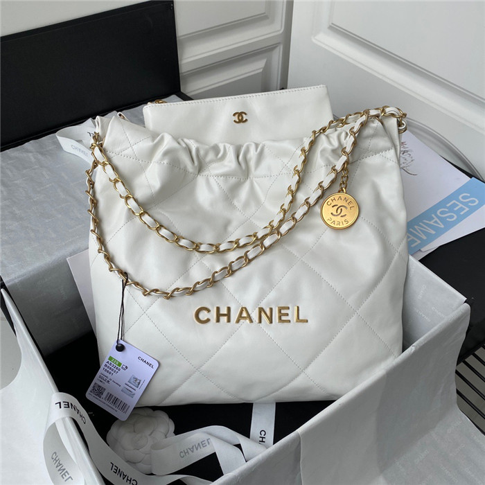 CHANEL 샤넬 샤이니 카프스킨 골드메탈 22백 스몰 AS3260