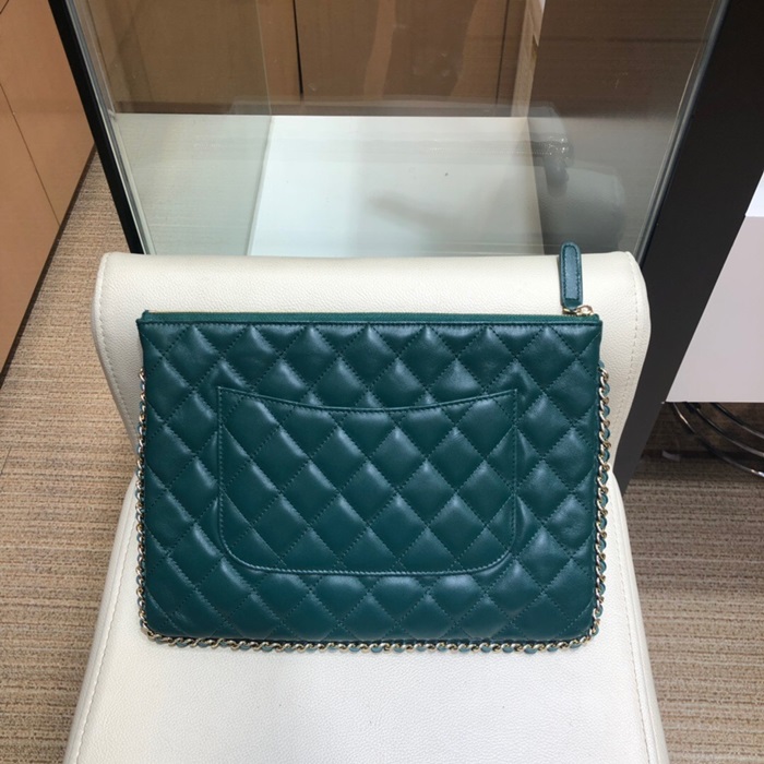 Chanel 2020 Leather Clutch Bag,28CM - 샤넬 2020 레더 클러치백,CHAB1238,28CM,그린