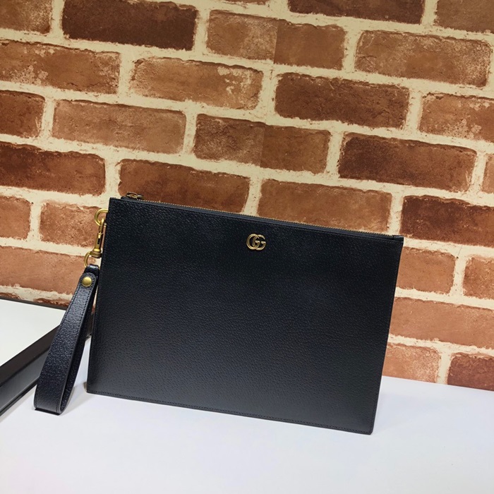 (실사영상) Gucci 구찌 Mm /Wm Leather Clutch Bag ,30CM - 구찌 2020 남여공용 레더 클러치백 475317,GUB0897,30cm,블랙