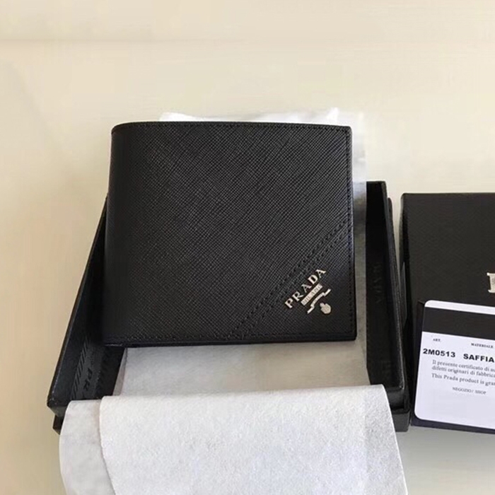 (실사영상) Prada 프라다 사피아노 로고 레더 반지갑 2M0513 남자지갑 PRADA 4002