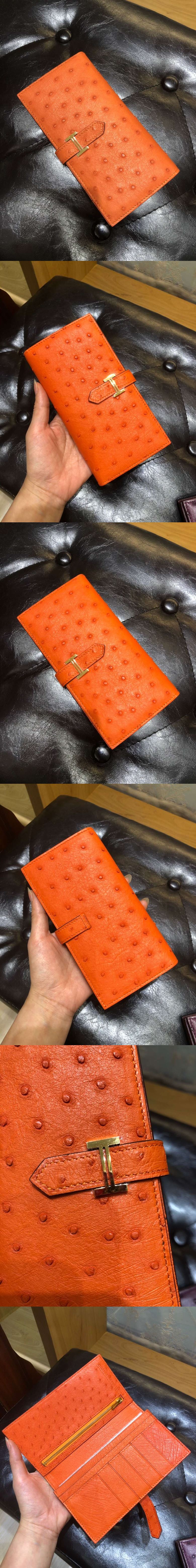 [HERMES][프리미엄]에르메스 베안 장지갑 오스트리치