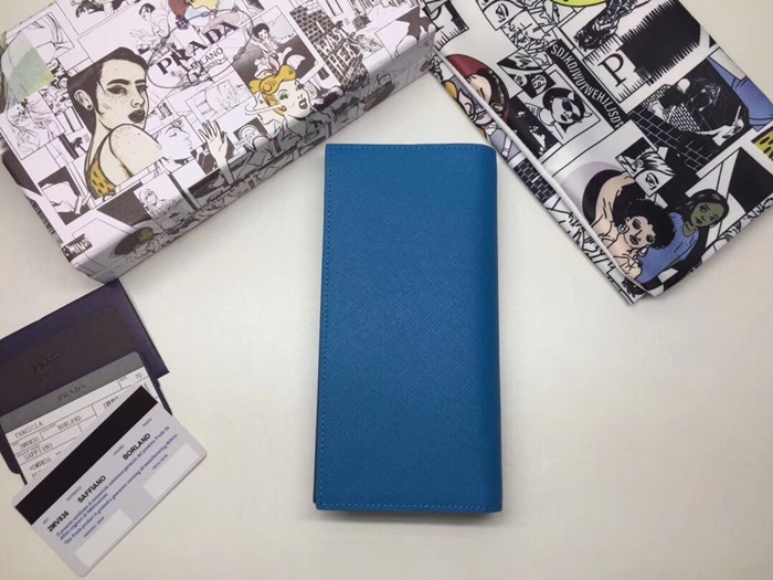 Prada 2020 Saffiano Mens Wallet, 2MV836 - 프라다 2020 사피아노 남성용 장지갑,PRAW0156,19CM.블루