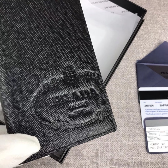 Prada 2020 Saffiano Mens Wallet, 2MV836 - 프라다 2020 사피아노 남성용 장지갑,PRAW0154,19CM.블랙