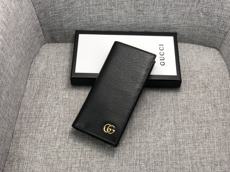 Gucci 구찌 남성용 클래식 반,장지갑 금장블랙