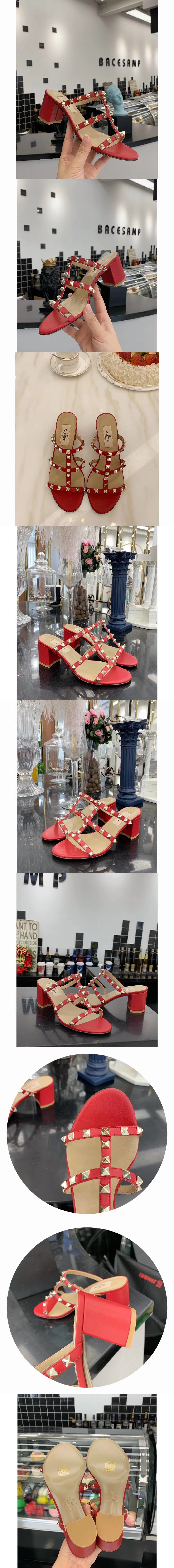 발렌티노 락스터드 샌들힐 6.5cm N01471-2