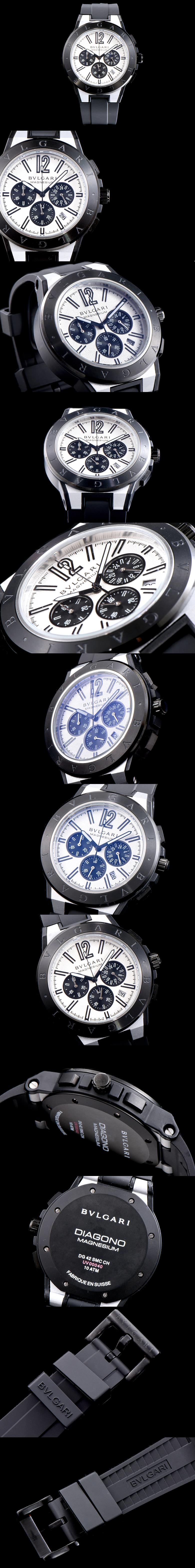  Bulgari 불가리 디아고노 크로노그라프 쿼츠-2 102305 DG42WSMCVDCH