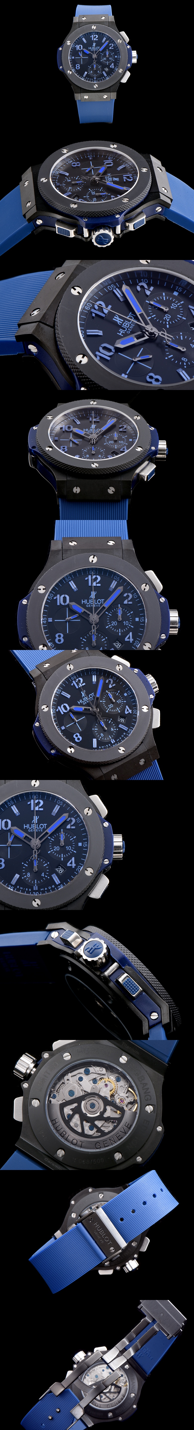 [HUBLOT]휴블럿 빅뱅-8 올블랙 블루 301.CI.1190.GR