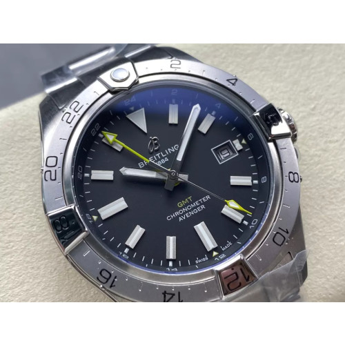 BREITLING 브라이틀링 어벤저 오토매틱 GMT44 1:1 베스트 에디션 블랙 다이얼 44mm