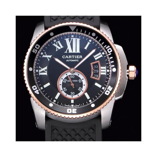 Cartier 까르띠에 칼리브 드 까르띠에 스위스 2824 오토매틱 무브먼트 블랙다이얼 스크래치 방지 사파이어 크리스탈 글라스 최고급 옵션 car0521 - Cartier Calibre De Cartier Tank Swiss 2824 Automatic Movment