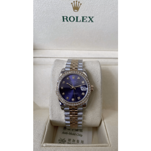 ROLEX 로렉스 여성용 데이저스트 퍼플 10P 다이얼 로즈골드 콤비 다이아 베젤 31mm 278271