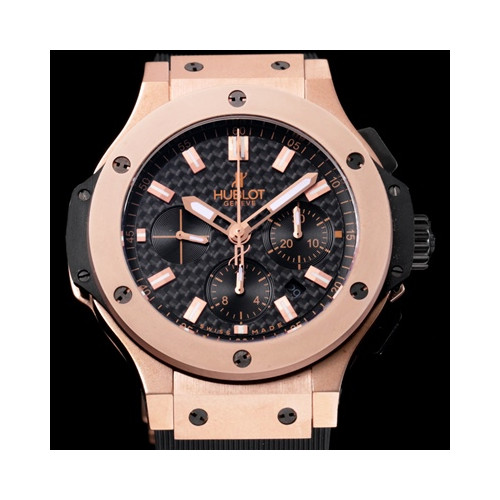 Hublot 301.PM.1780.RX 에볼루션 18k로즈골드 크로노그래프 블랙 카본 다이얼 신형 ETA 7750오토매틱 무브먼트 hub0197 - Hublot Bigbang TOP Grade Quality Evolution 18k Rose Gold Chronograp Black Carbon Dial ETA 7750 Automatic Movement