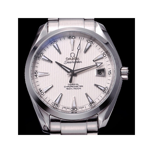 Omega 오메가 씨마스터 남성용 오토매틱 무브먼트 실버 베젤 화이트 다이얼 omg0442 - Omega Seamaster Mens Automatic Movement Sliver Bezel White Dial