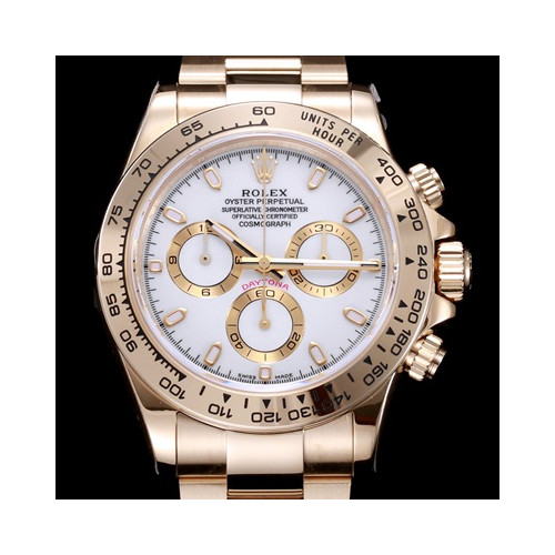 (실사영상) Rolex 로렉스 크로노그래프 데이토나 18K 옐로우골드 화이트 다이얼 수정형 ETA 7750 오토매틱 무브먼트 rol0729 - Rolex TOP Grade Quality Chronograph Daytona 18K YellowGold Case White Dial High Quilty Automatic Movement