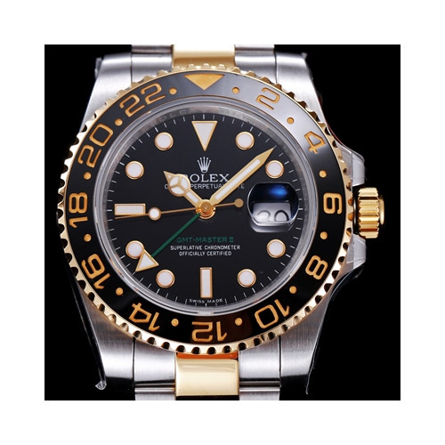Rolex 로렉스 GMT 지엠티 마스터II 듀얼 타임 24시간 회전 베젤 블랙 다이얼 콤비