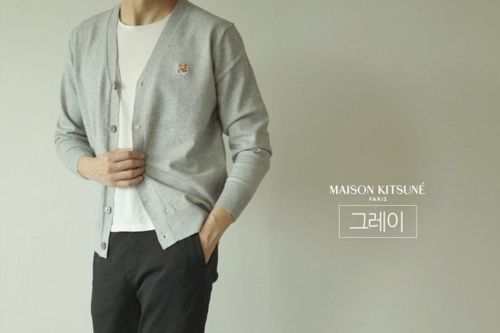 Maison Kitsune  메종키츠네 폭스패치 리어케시 가디건