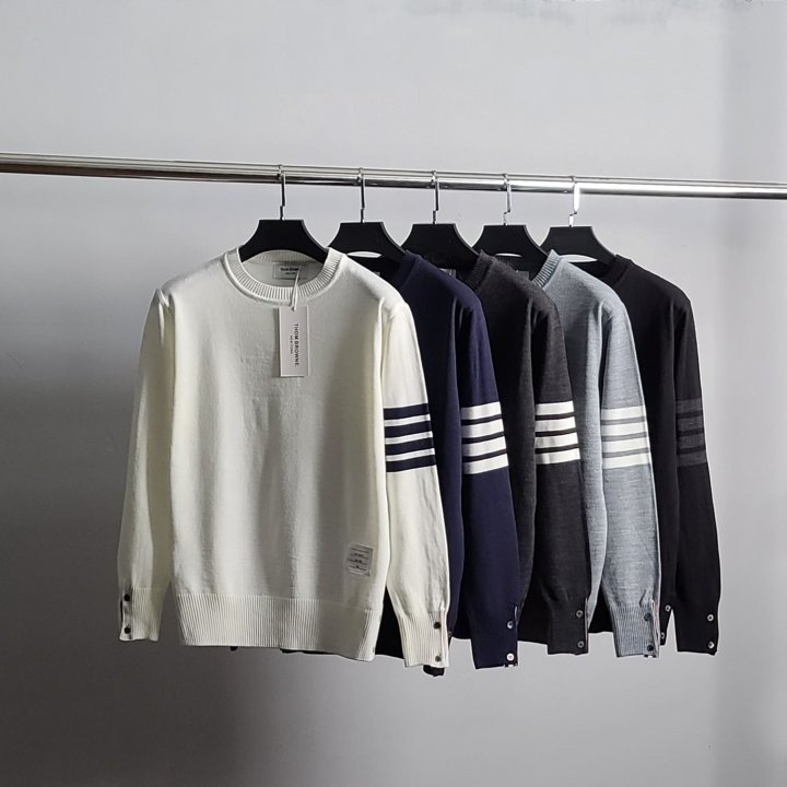 THOM BROWNE 톰브라운 사선완장 베이직 긴팔 니트