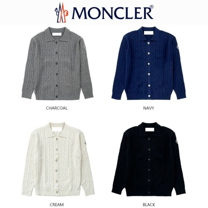 MONCLER 몽클레어 버튼 카라 울 가디건