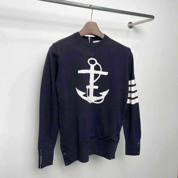 THOM BROWNE 톰브라운 백지퍼 앵커 니트