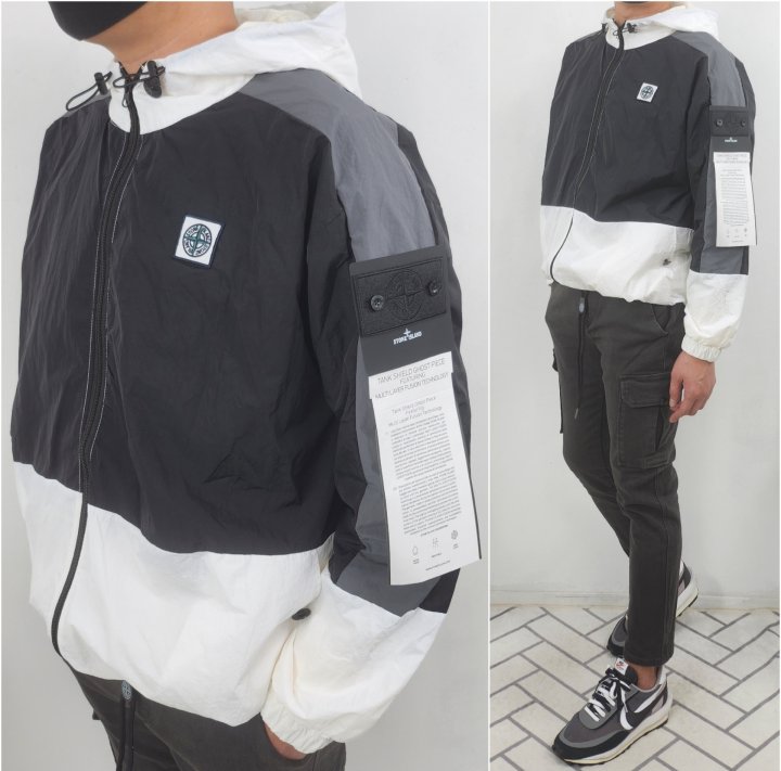 Stone Island 스톤아일랜드 컬러 블록 메쉬 윈드 브레이커