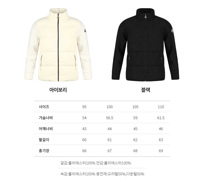 MONCLER 몽클레어 코듀로이 덕다운 니트 패딩 점퍼