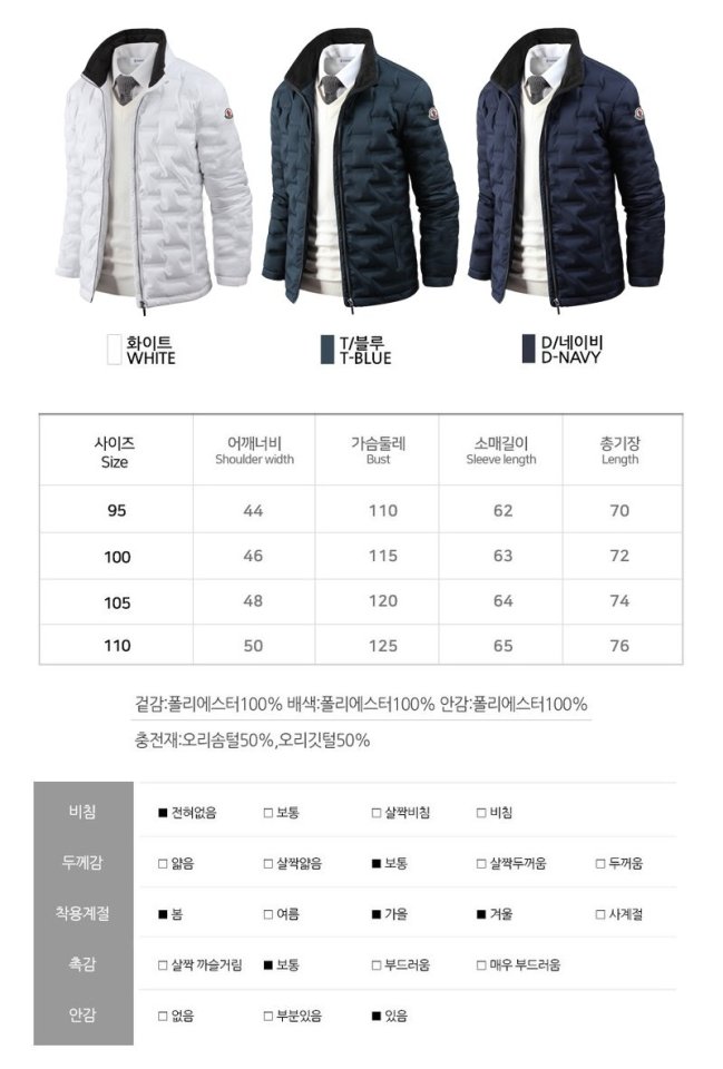 MONCLER 몽클레어 릭 고주파 덕다운 패딩