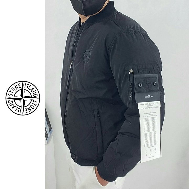 STONE ISLAND 스톤아일랜드 고스트 블랙 와펜 항공 점퍼