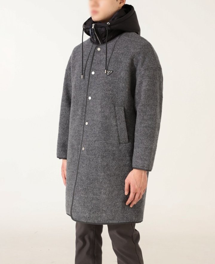 PRADA 프라다 오버사이즈 부클 투웨이 울 코트자켓
