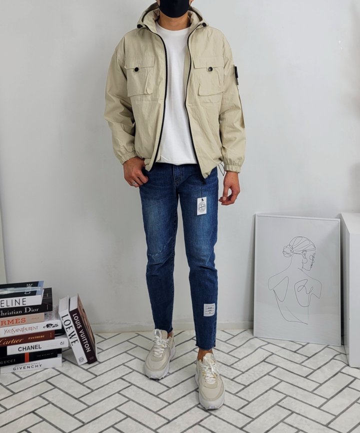 Stone Island 스톤아일랜드 캠퍼 코팅 윈드 러너  [고급]