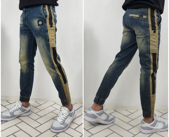 Stone Island 스톤아일랜드 캠프 데님 밴딩 조거 팬츠