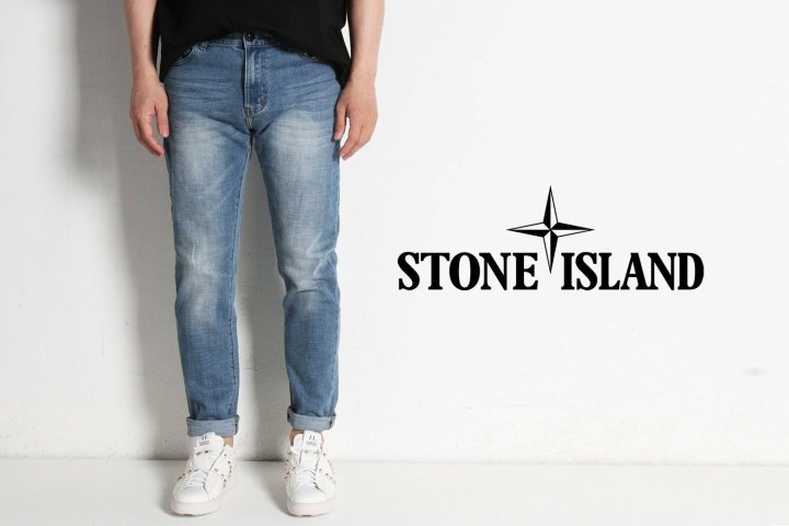 Stone Island 스톤아일랜드 캣워싱 연청 슬림진