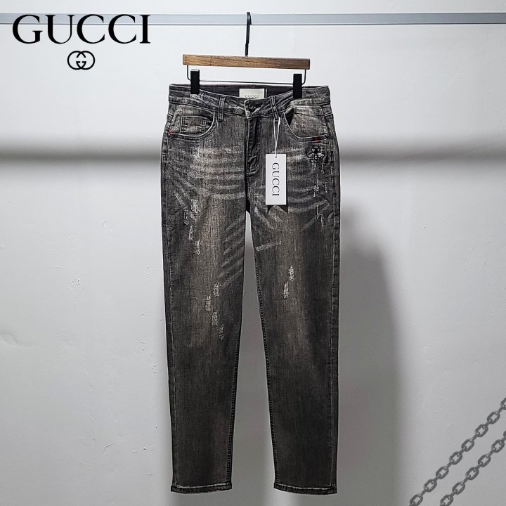 GUCCI 구찌 벌자수 그레이 청바지