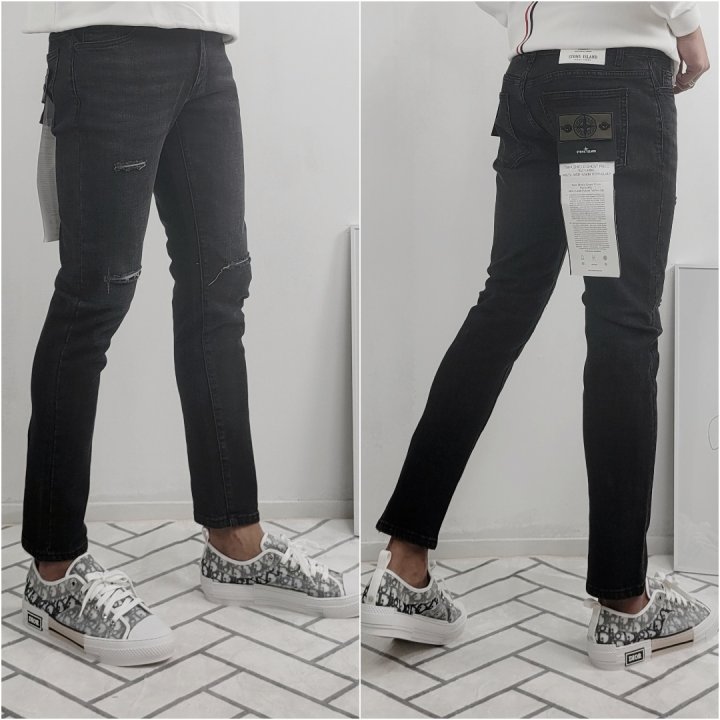 Stone Island 스톤아일랜드 더티 디스 백와펜 블랙 팬츠 [고급]