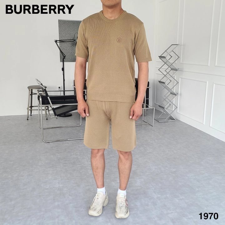 Burberry 버버리 라운드 B자수 반팔반바지 니트 세트
