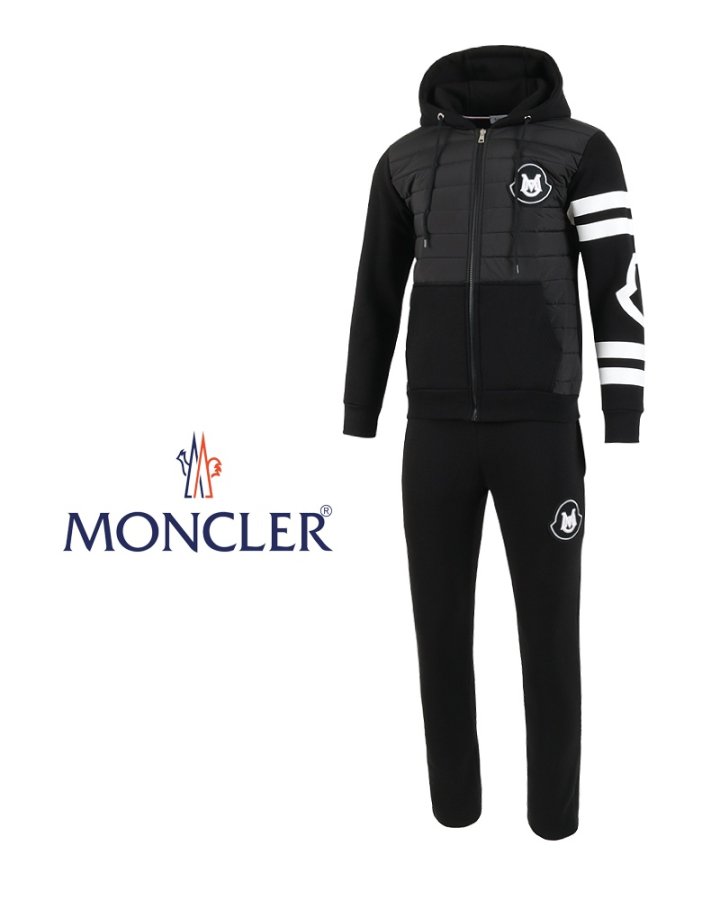 MONCLER 몽클레어 M 자수 후드 패딩집업 셋트