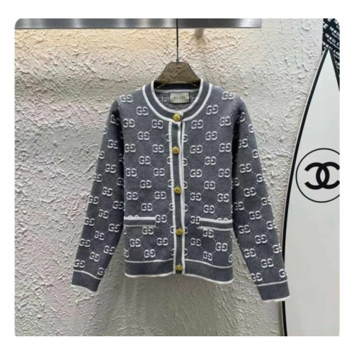 GUCCI 구찌 울 부클레 자카드 가디건