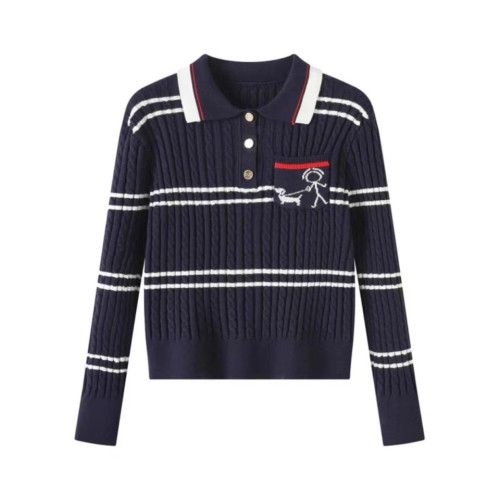 THOM BROWNE 톰브라운 카라 포켓 케이블 니트