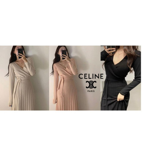 CELINE 셀린느 플리츠 니트 원피스
