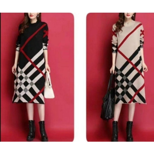 BURBERRY 버버리 사선 니트 원피스