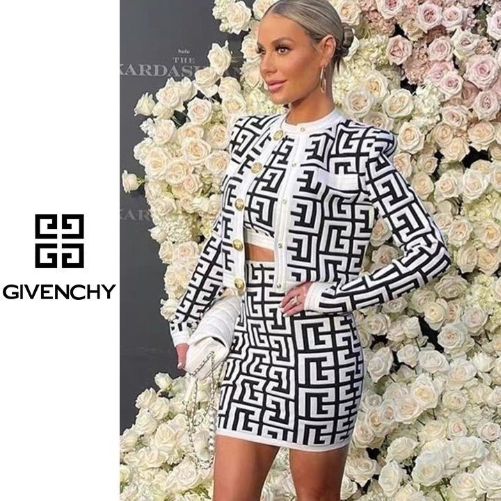 GIVENCHY 지방시 패턴 자켓 치마 투피스