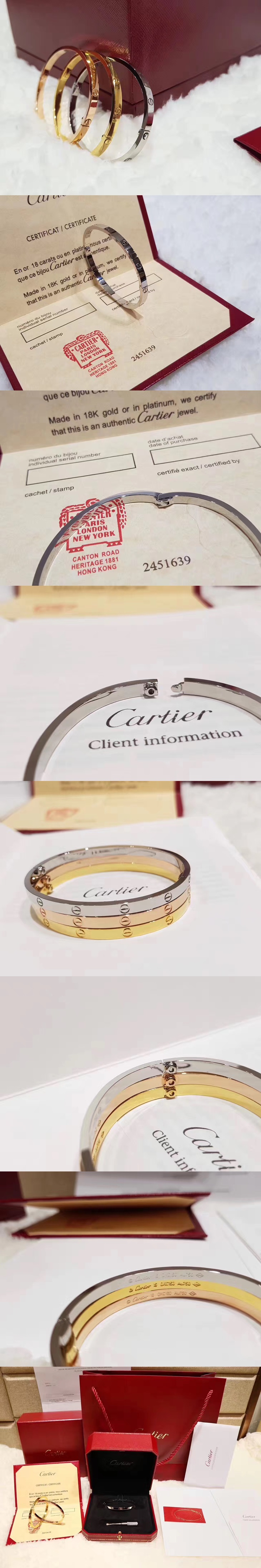 CARTIER 까르띠에 신형 브레이슬릿 SM 러브팔찌 옐로우골드,로즈골드,화이트골드